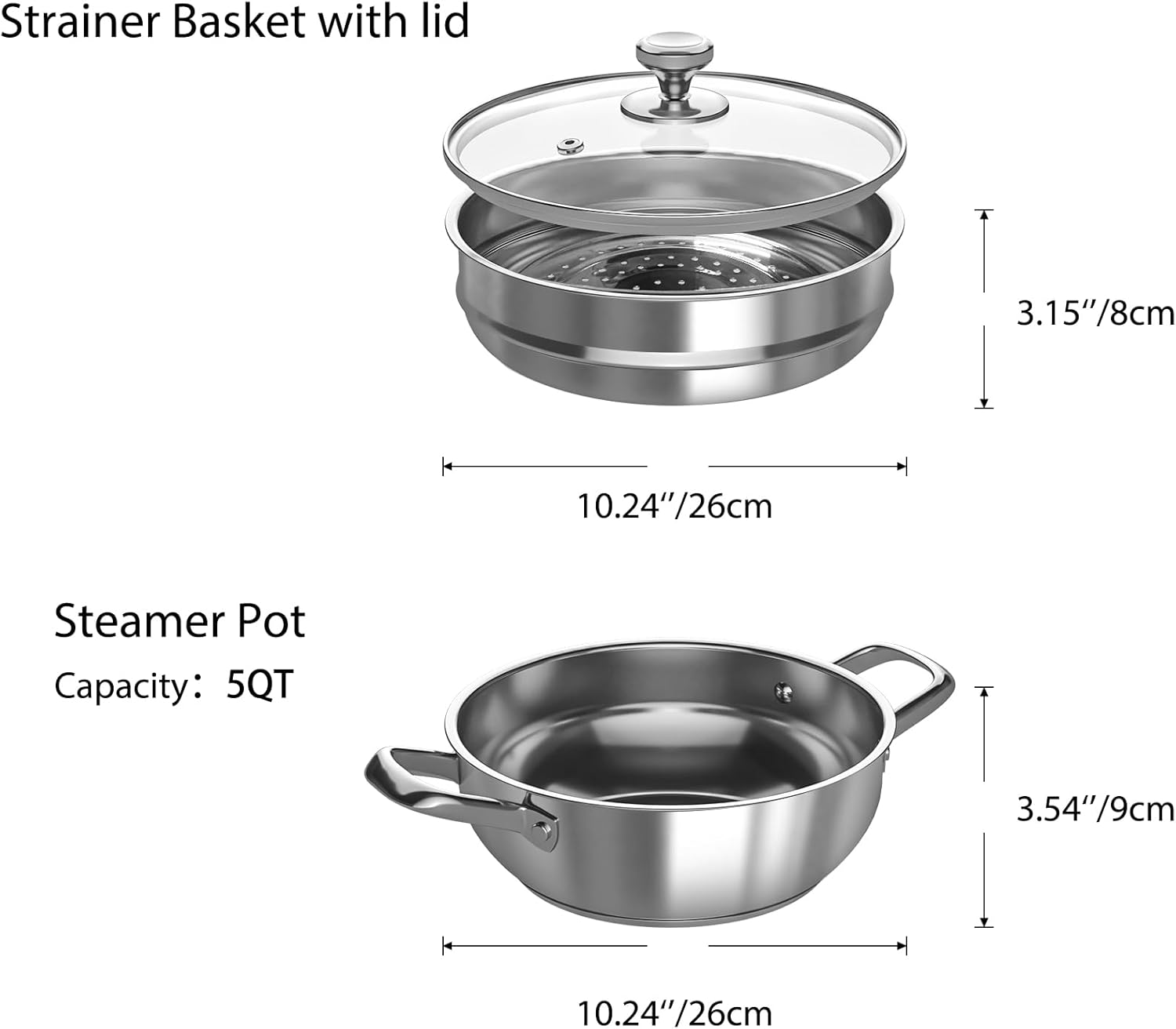 7-Piece Stainless Steel Cookware Set – Induction, Electric & Gas Compatible, Oven & Dishwasher Safe