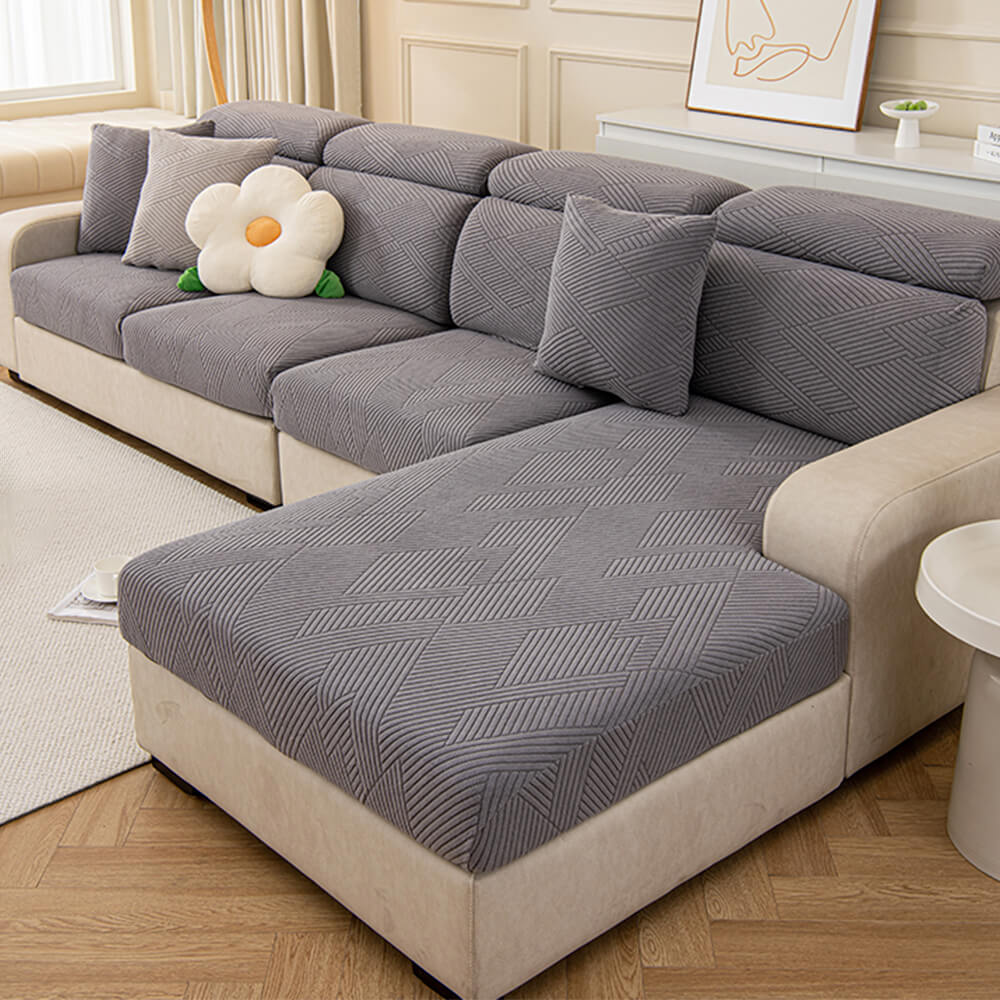 Modern Geometric Stretch Full-Wrap Sofa Cover with Magic Fit