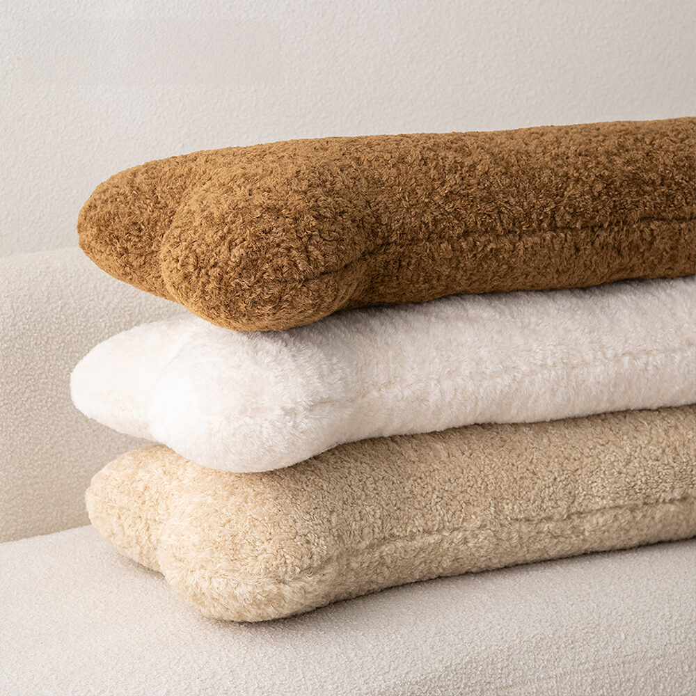 Plush Bone-Shaped Sofa Pillow, Soft Cozy Decorative Cushion