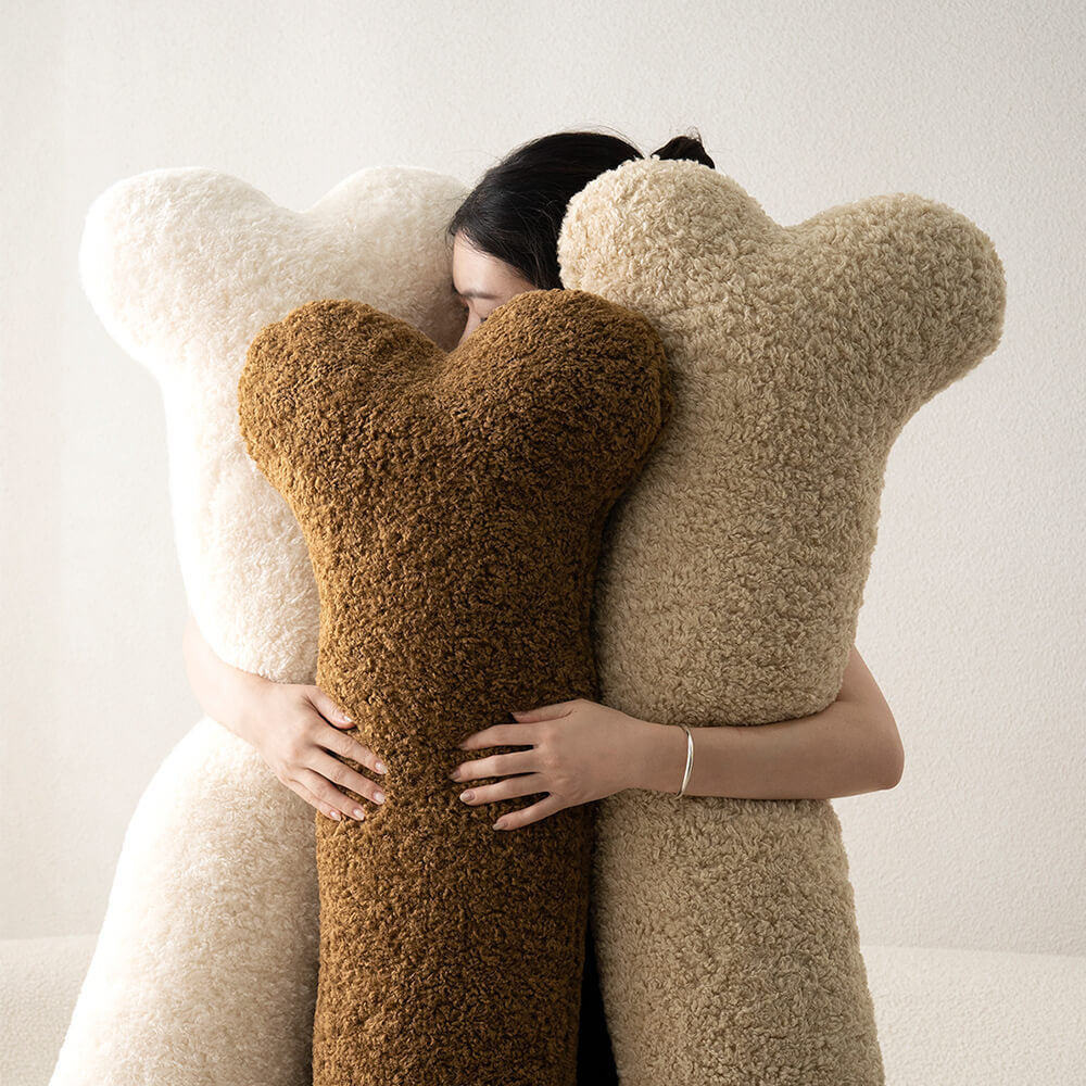 Plush Bone-Shaped Sofa Pillow, Soft Cozy Decorative Cushion
