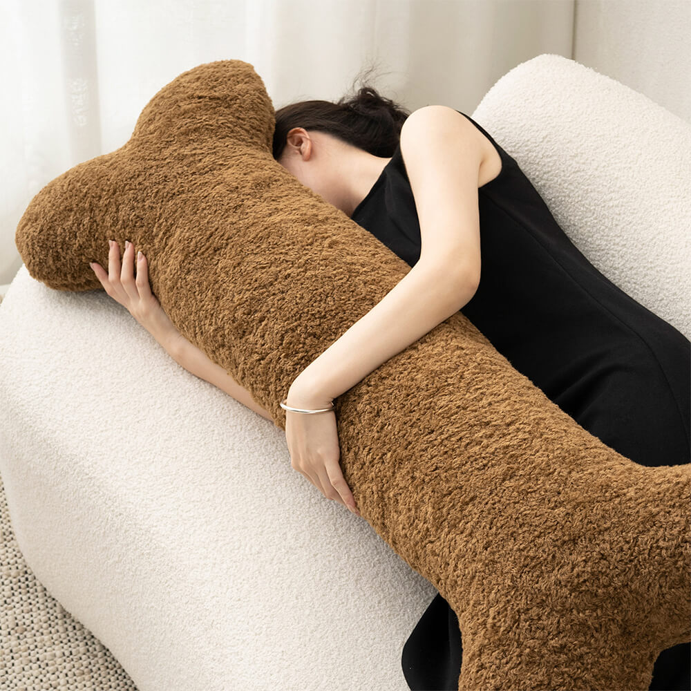 Plush Bone-Shaped Sofa Pillow, Soft Cozy Decorative Cushion