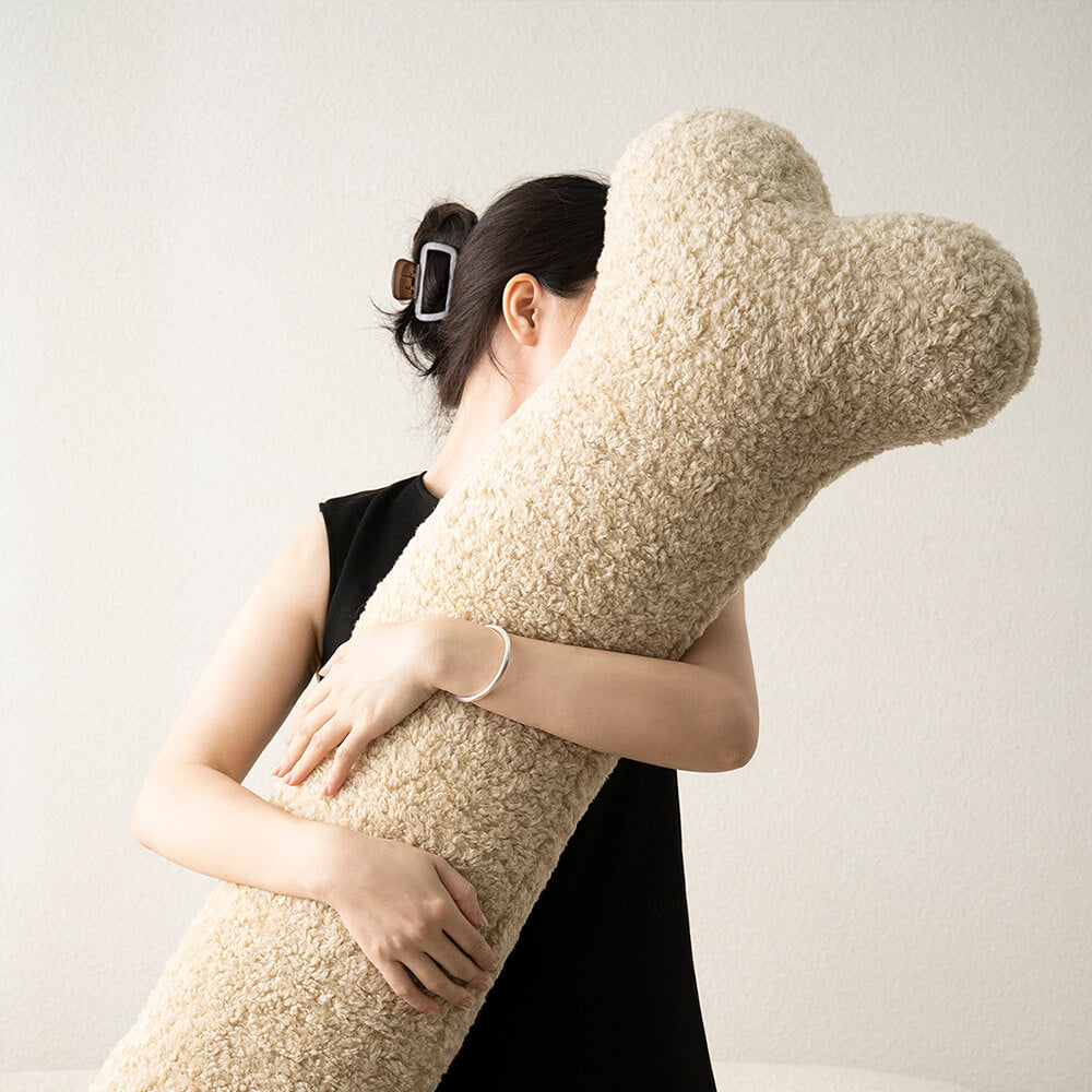 Plush Bone-Shaped Sofa Pillow, Soft Cozy Decorative Cushion