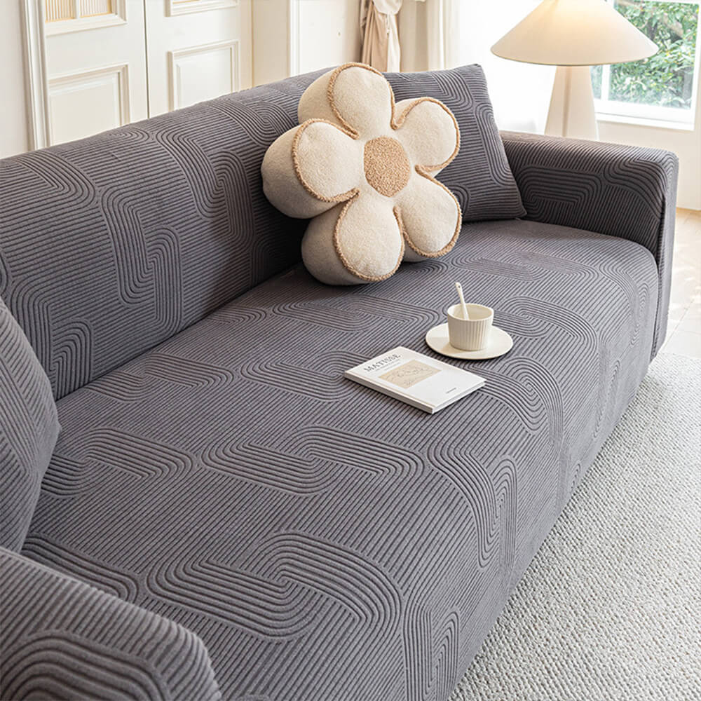 All-Season Polar Fleece Elastic Full-Wrap Anti-Scratch Sofa Cover
