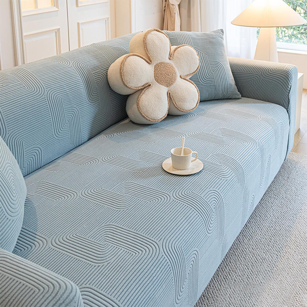 All-Season Polar Fleece Elastic Full-Wrap Anti-Scratch Sofa Cover