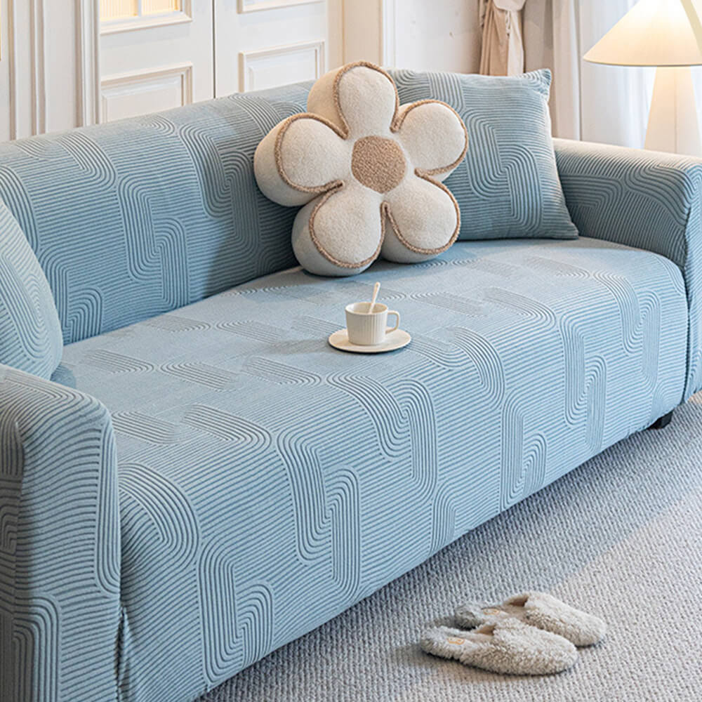 All-Season Polar Fleece Elastic Full-Wrap Anti-Scratch Sofa Cover