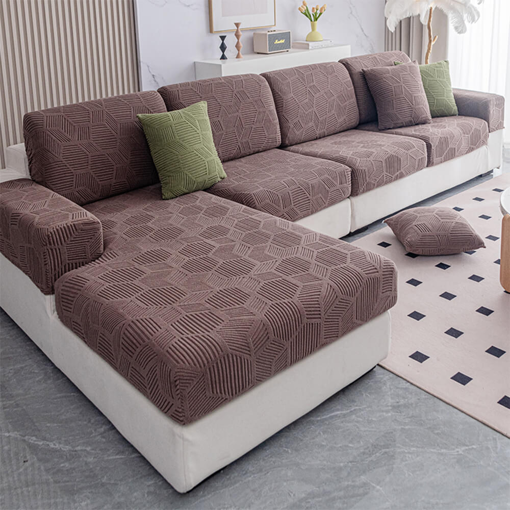 Honeycomb Pattern Water-Resistant Stretch Full-Cover Magic Sofa Cover