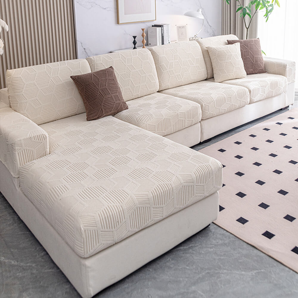 Honeycomb Pattern Water-Resistant Stretch Full-Cover Magic Sofa Cover