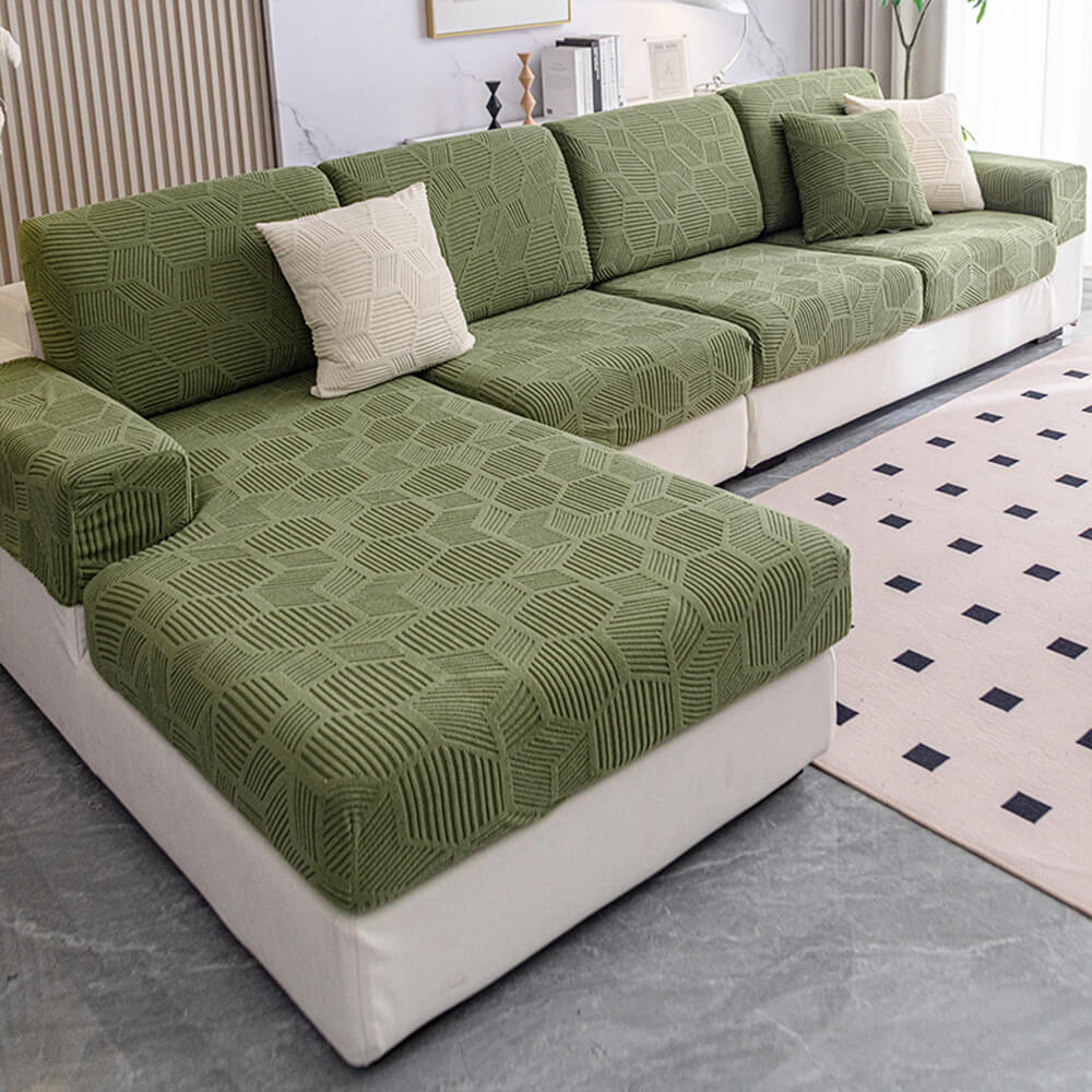 Honeycomb Pattern Water-Resistant Stretch Full-Cover Magic Sofa Cover
