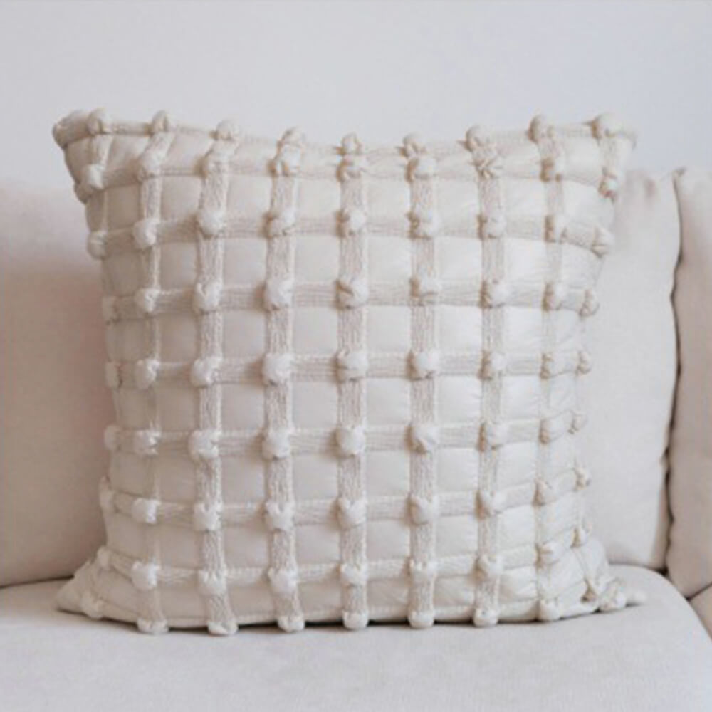 Luxury Fashion Checkered Decorative Lumbar Pillow for Home Sofa
