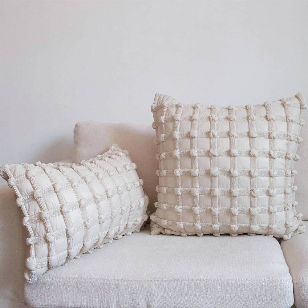 Luxury Fashion Checkered Decorative Lumbar Pillow for Home Sofa