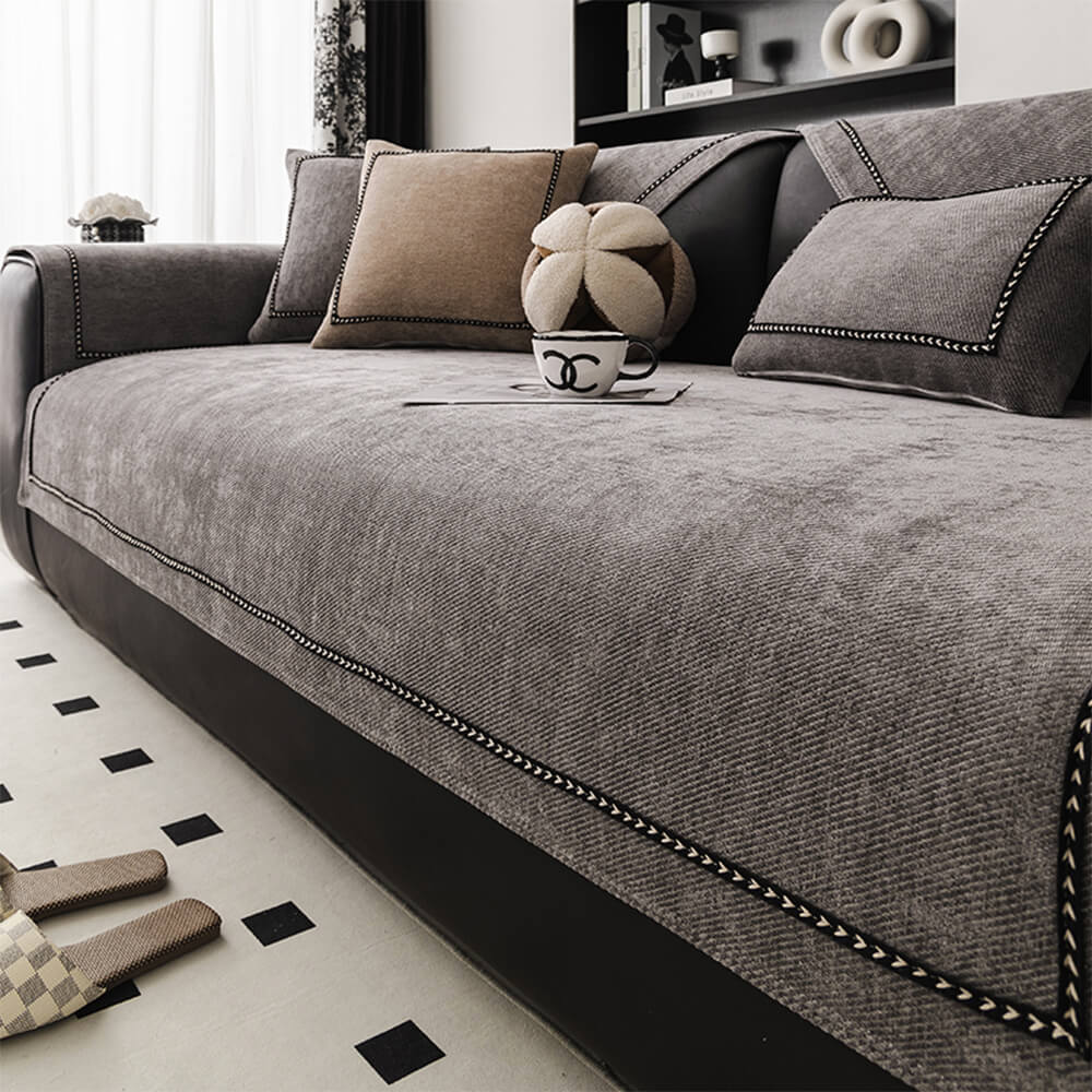Simple Modern Jacquard High-Density Non-Slip Chenille Sofa Cover