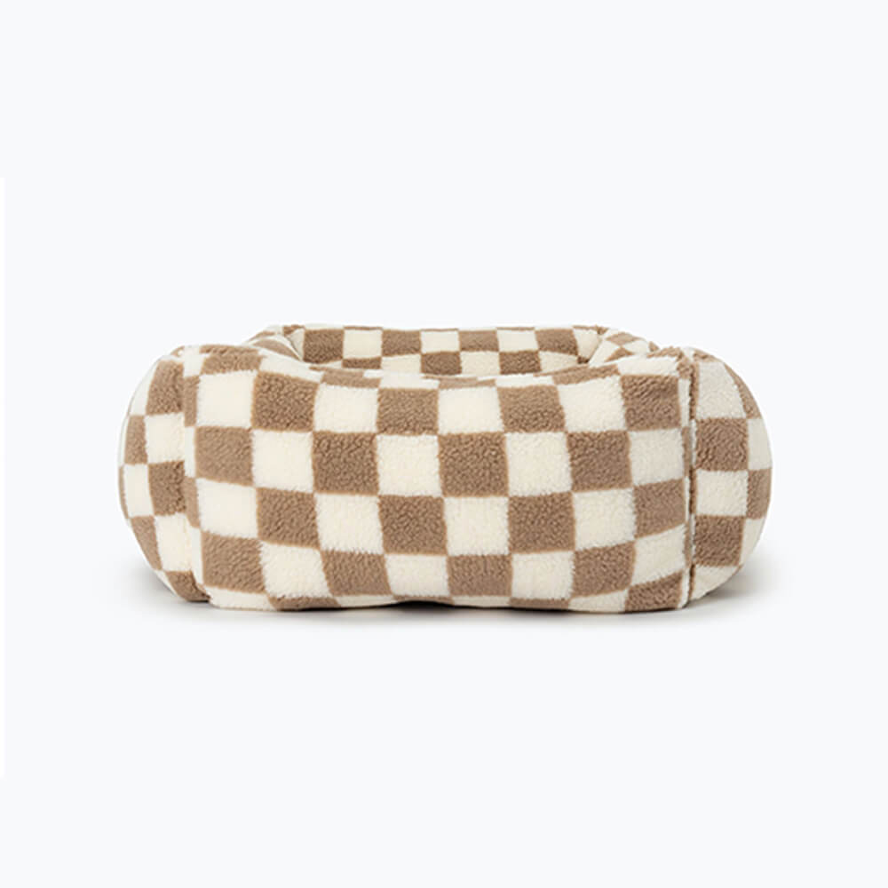 Stylish Checkerboard Removable Washable Dog Sofa Bed for Warmth and Comfort