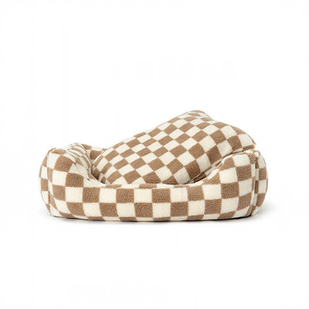 Stylish Checkerboard Removable Washable Dog Sofa Bed for Warmth and Comfort