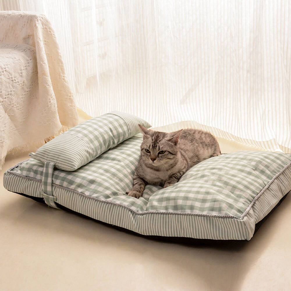 Fashion Checkered Pattern Washable Pet Bed for Dogs & Cats