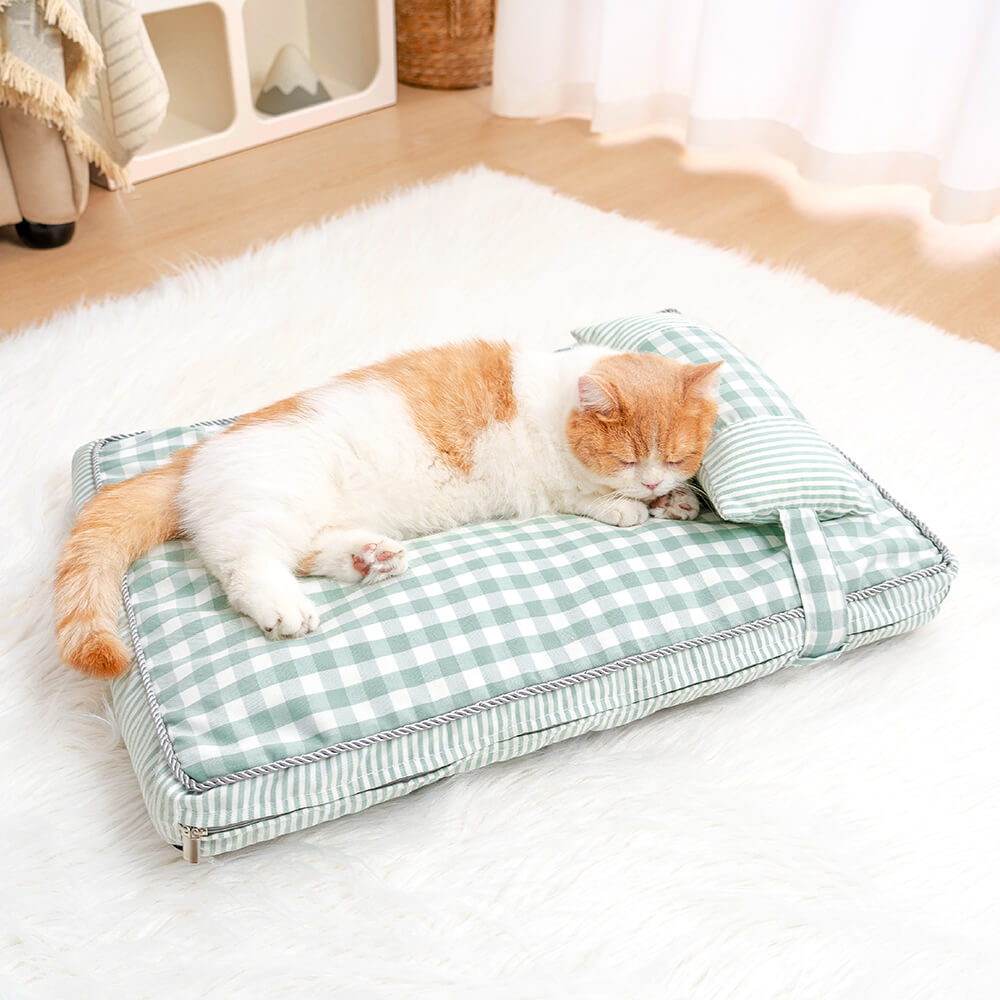 Fashion Checkered Pattern Washable Pet Bed for Dogs & Cats