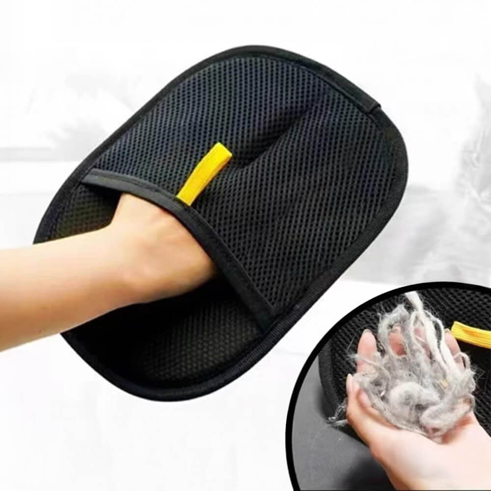 Pet Hair Removal Glove with Dual-Sided Electrostatic Bristles, Efficient Grooming Tool for Cats and Dogs