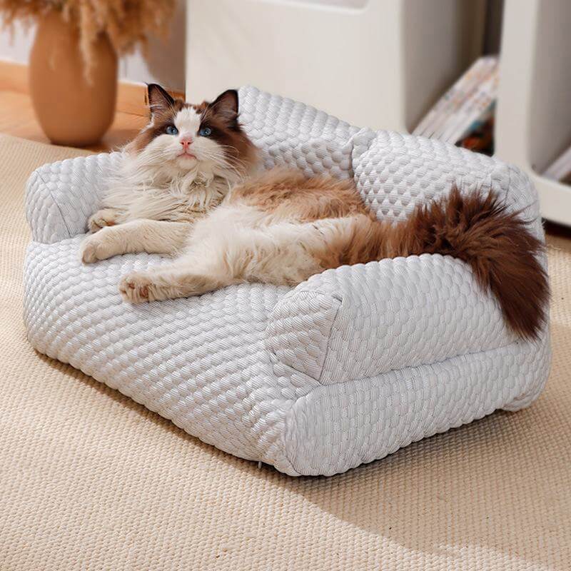 Ice Silk Cooling Pet Bed, Breathable and Washable Dog Sofa Bed