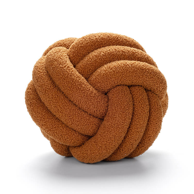 Knotted Ball Pillow, Hand-Knit Living Room Cushion