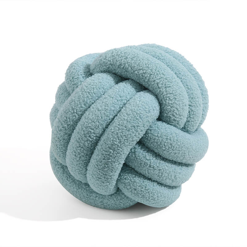 Knotted Ball Pillow, Hand-Knit Living Room Cushion