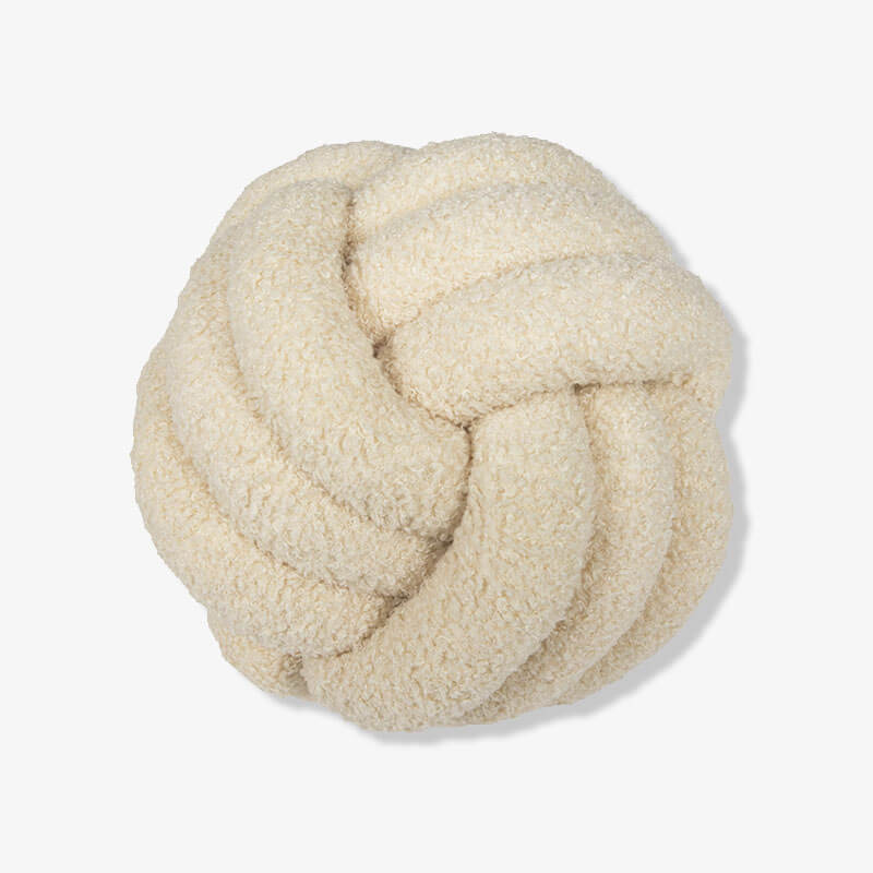 Knotted Ball Pillow, Hand-Knit Living Room Cushion