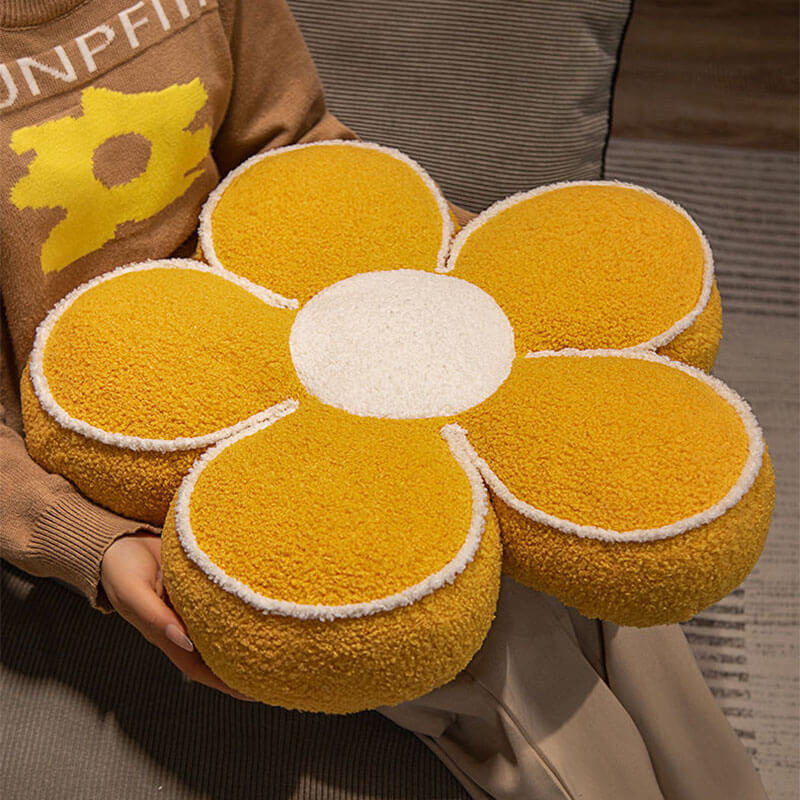 Plush Flower Decorative Sofa Throw Pillow