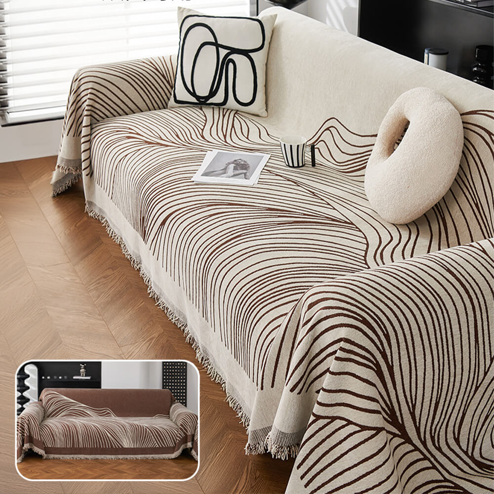 Minimalist Chenille Reversible Non-Slip Cat-Scratch Resistant Sofa Cover