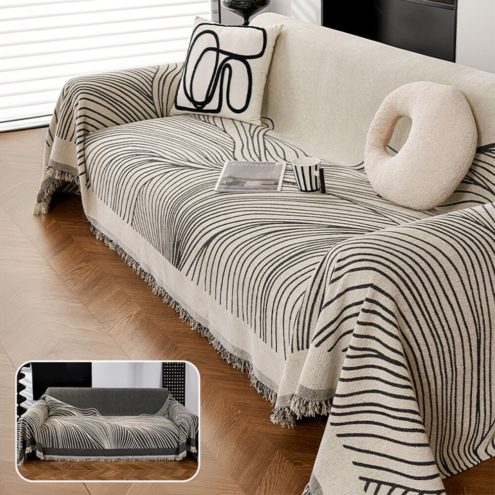 Minimalist Chenille Reversible Non-Slip Cat-Scratch Resistant Sofa Cover