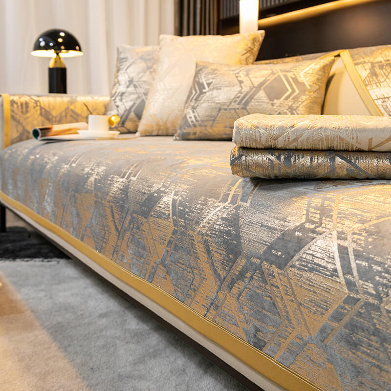 Dutch Velvet Sofa Cushion, Stamping Process, Four-Season Universal Non-Slip Model