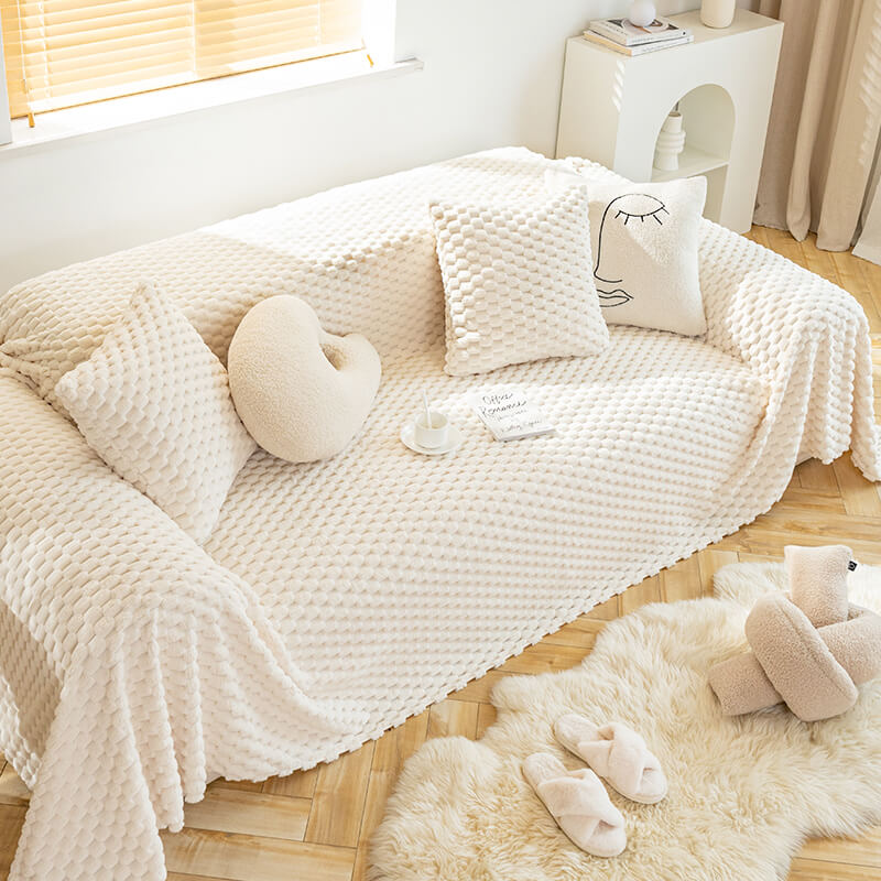 Thickened Plush Sofa Cover, Anti-Cat Scratch Cushion