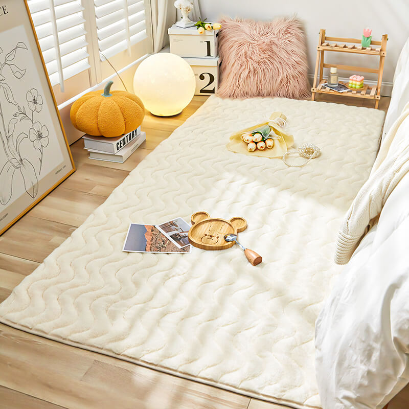 INS Style Thickened Imitation Rabbit Hair Carpet, Non-Slip Living Room and Bedroom Rug