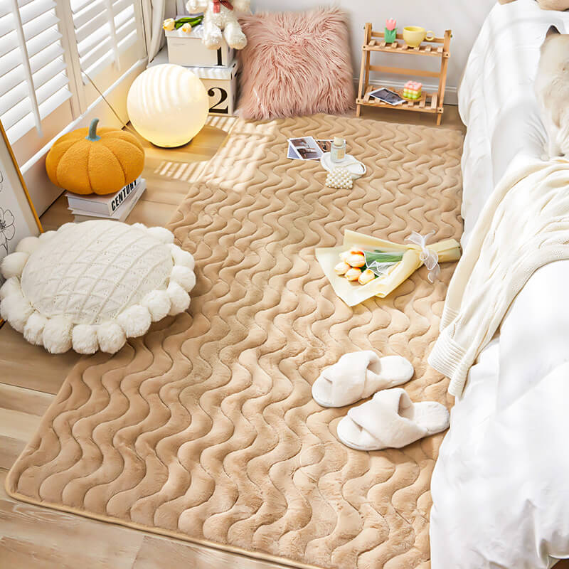 INS Style Thickened Imitation Rabbit Hair Carpet, Non-Slip Living Room and Bedroom Rug