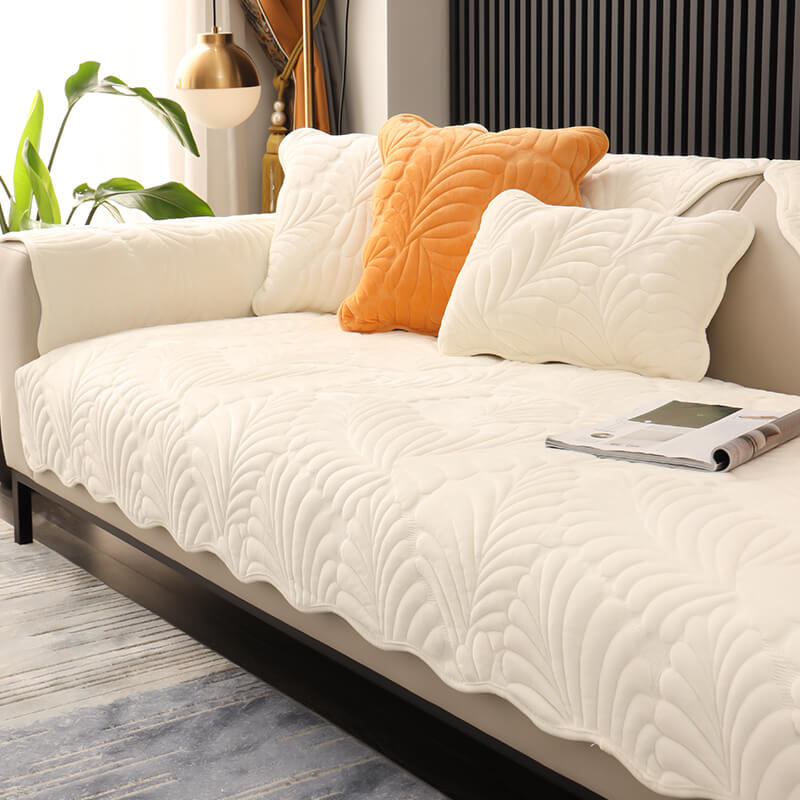 Dutch Velvet Short Plush Cushion, Non-Slip Thickened L-Shaped Sofa Cover
