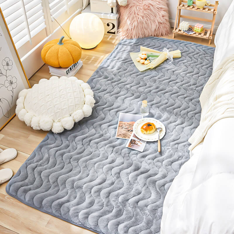 INS Style Thickened Imitation Rabbit Hair Carpet, Non-Slip Living Room and Bedroom Rug