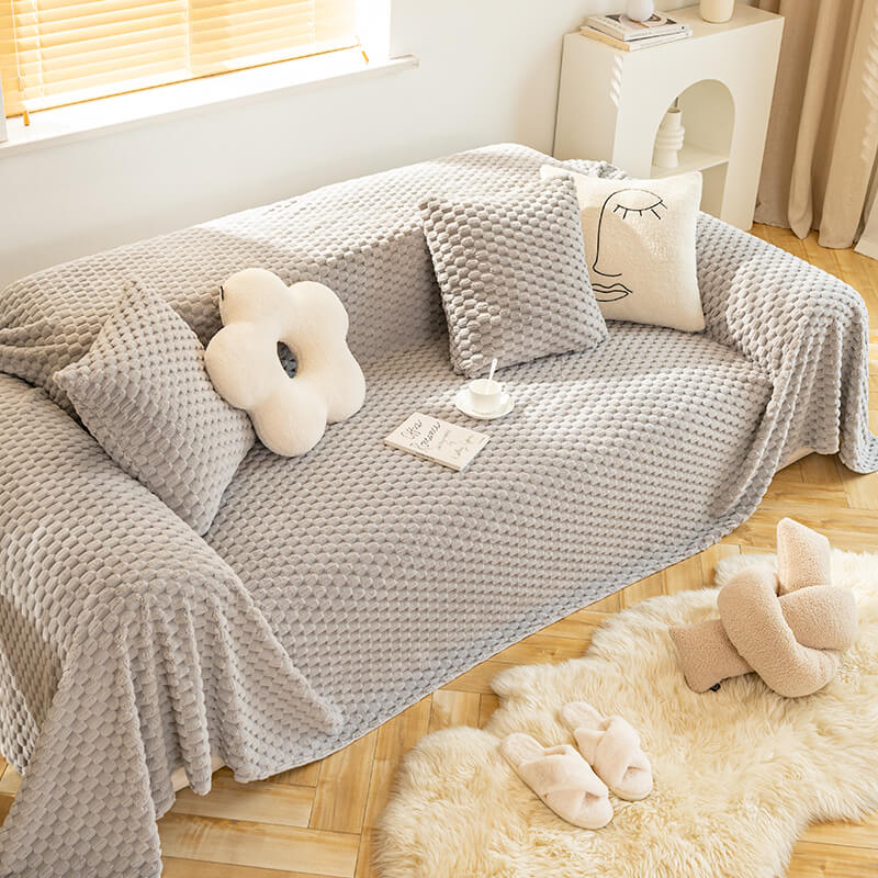 Thickened Plush Sofa Cover, Anti-Cat Scratch Cushion