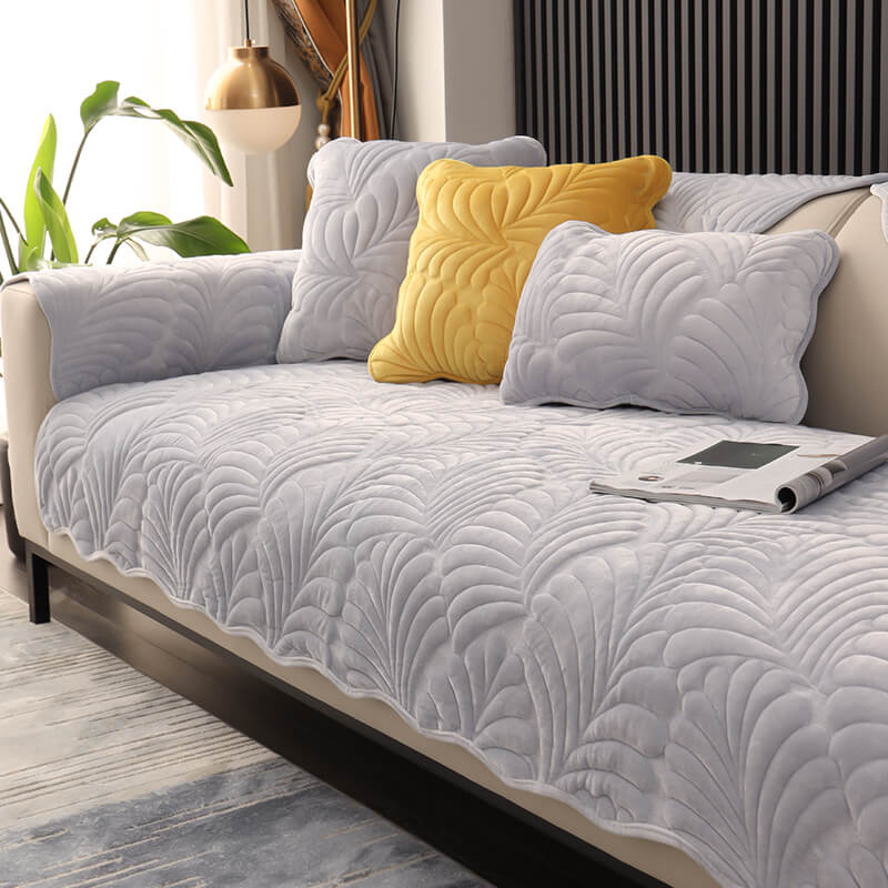 Dutch Velvet Short Plush Cushion, Non-Slip Thickened L-Shaped Sofa Cover
