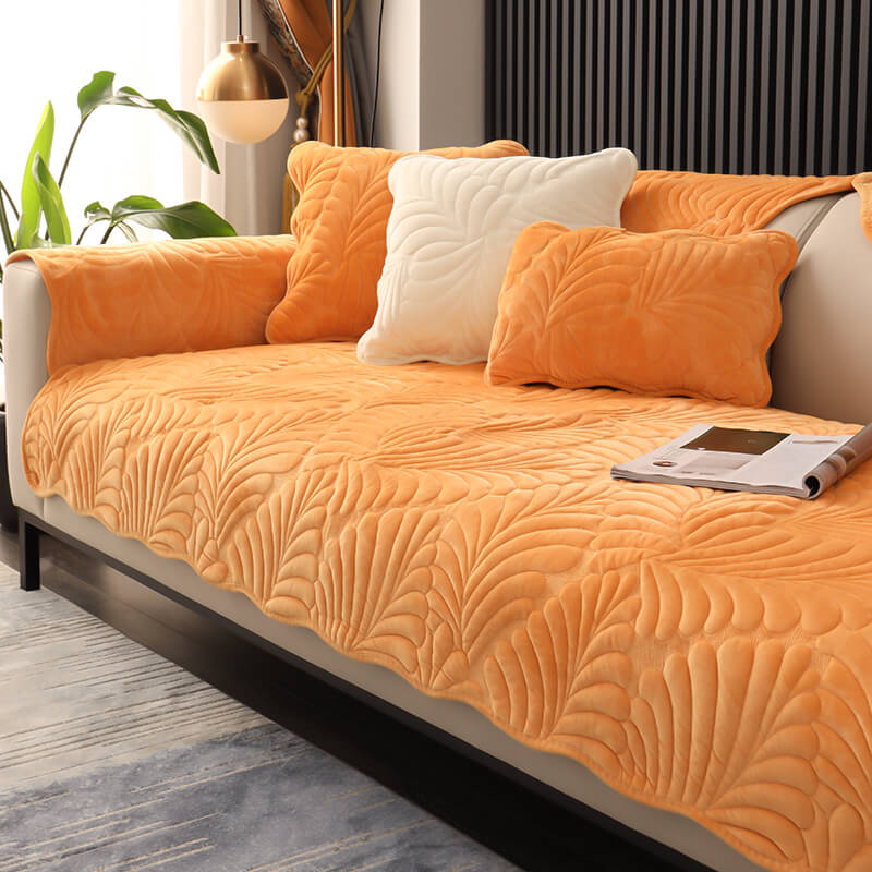 Dutch Velvet Short Plush Cushion, Non-Slip Thickened L-Shaped Sofa Cover
