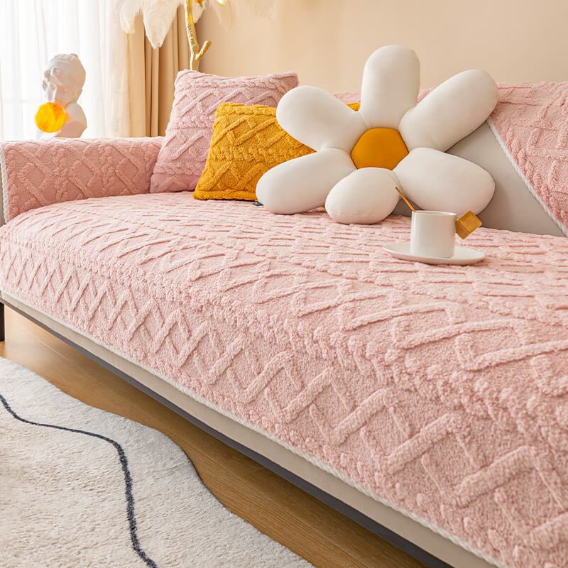 Plush Sofa Cushion, Winter Non-Slip Simple Modern Sofa Cover