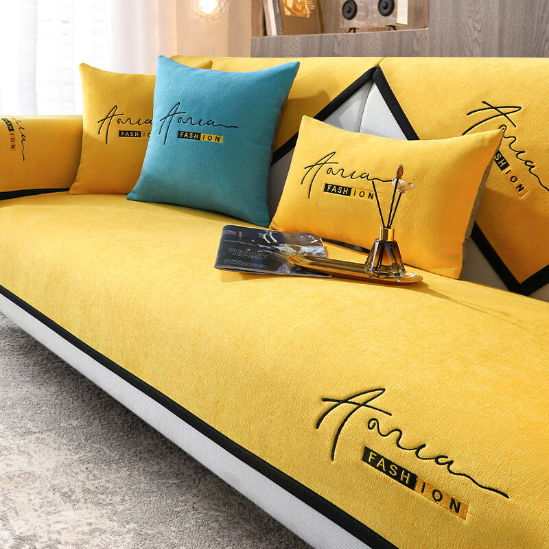 Chenille Sofa Cushion, Four-Season Universal Non-Slip Simple Modern Light Luxury Cover