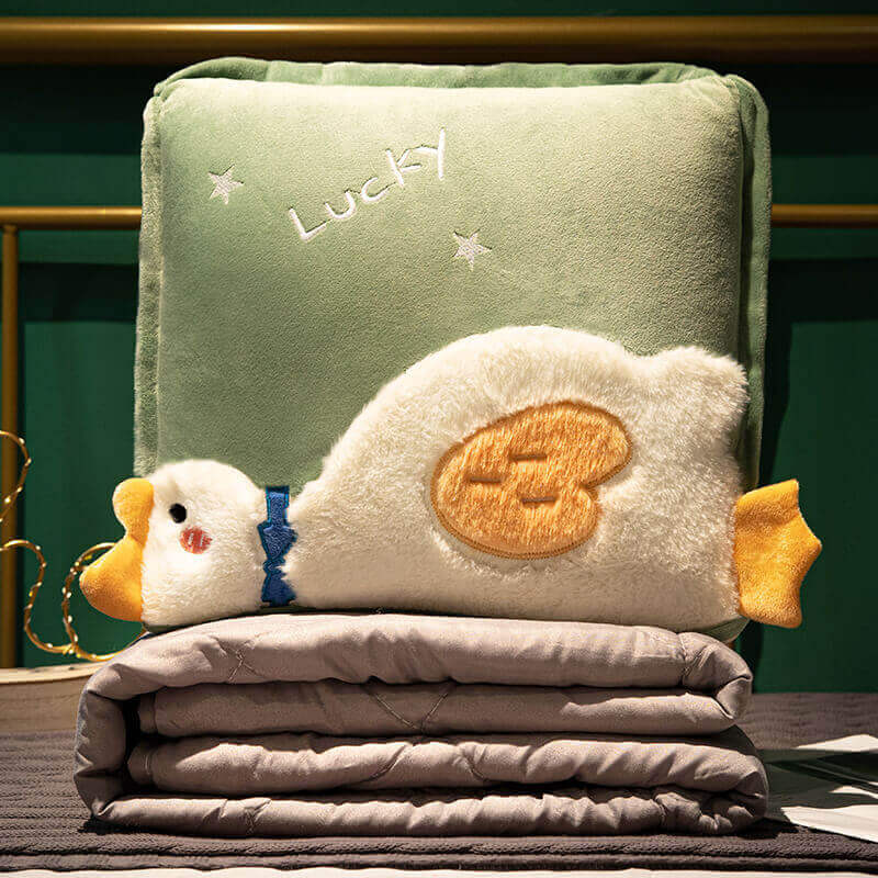 Dual-Use Cushion Blanket, Folding Pillow Blanket Two-in-One Sofa and Car Nap Cushion