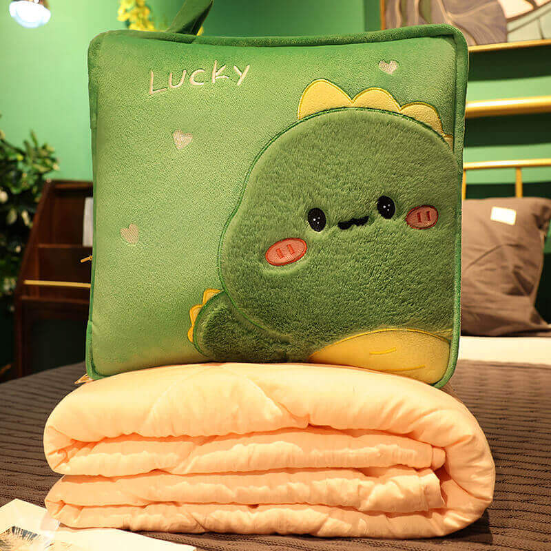 Dual-Use Cushion Blanket, Folding Pillow Blanket Two-in-One Sofa and Car Nap Cushion