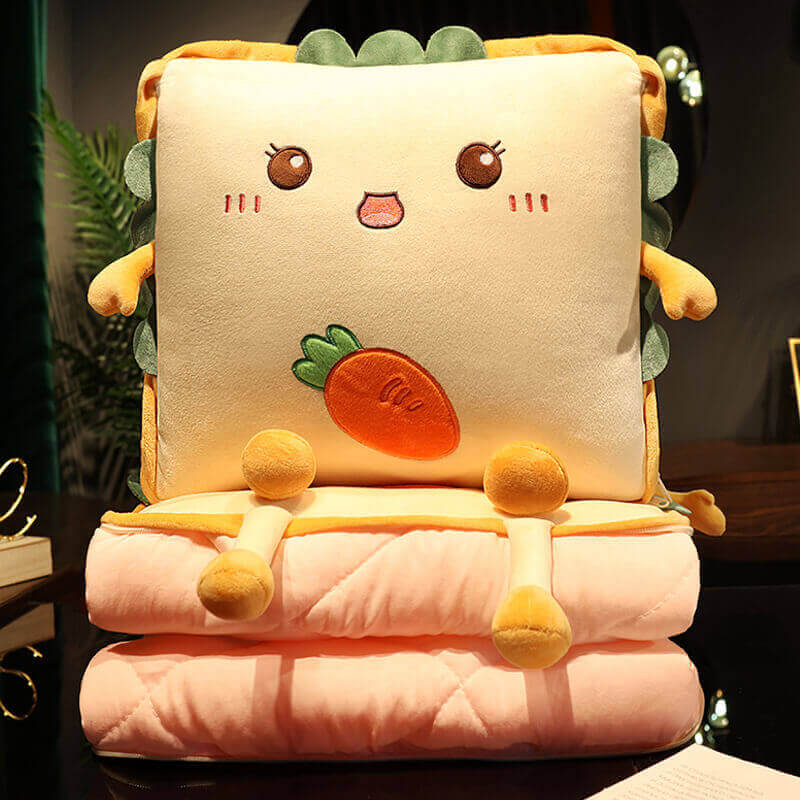 Dual-Use Cushion Blanket, Folding Pillow Blanket Two-in-One Sofa and Car Nap Cushion