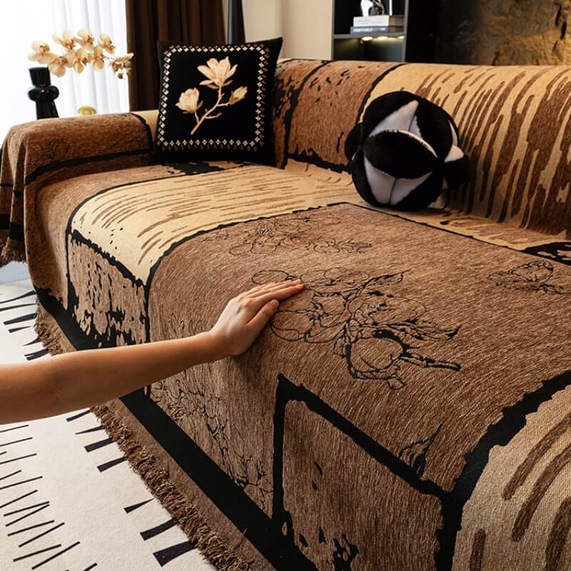 Vintage Chenille Anti-Scratch Sofa Protector Throw Cover