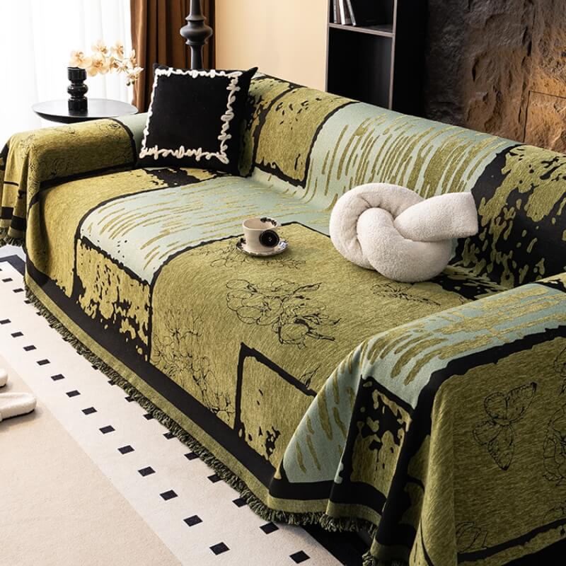 Vintage Chenille Anti-Scratch Sofa Protector Throw Cover