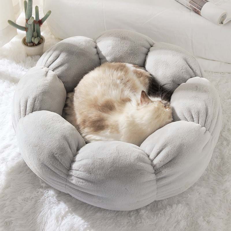 Flower-Shaped Enclosed Cat Bed