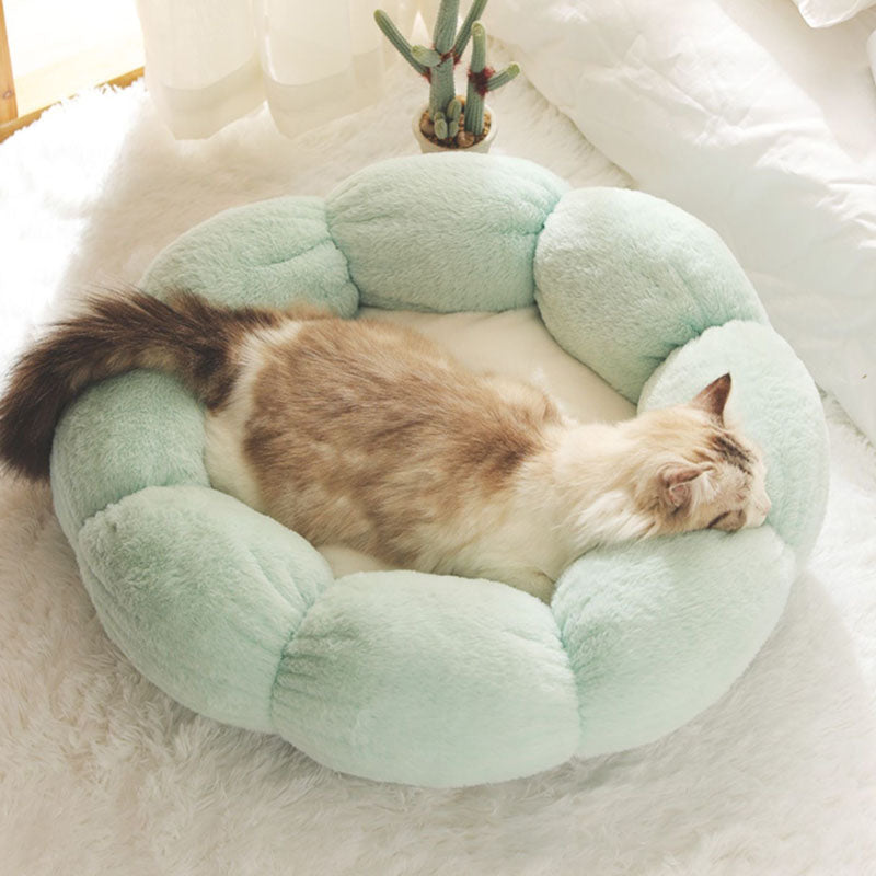 Flower-Shaped Enclosed Cat Bed