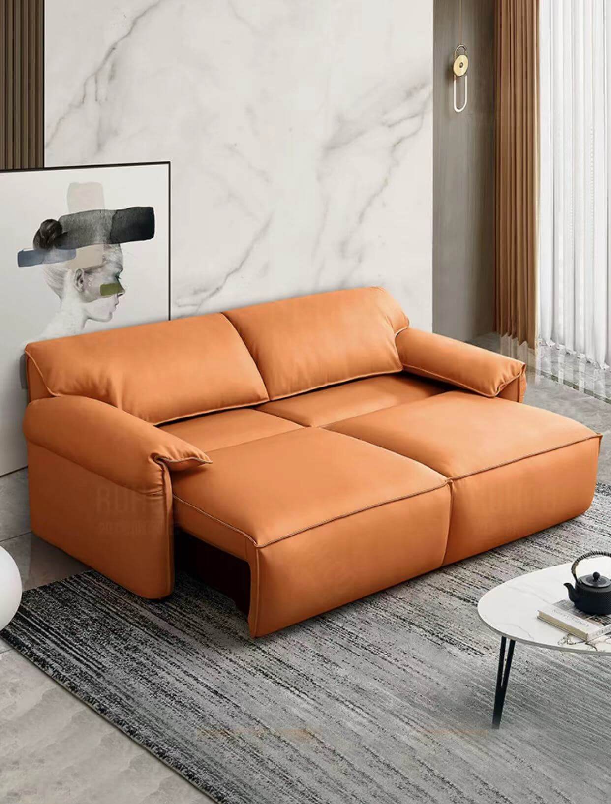 Italian minimalist multifunctional electric sofa bed villa living room video hall electric luxury Sofa - Flyrugss