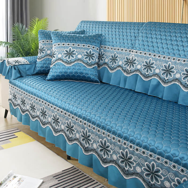 2023 modelli universali di cuscini per divani estivi, adatti per divani a forma di L, copridivano con cuscino antiscivolo, asciugamano per schienale semplice e moderno in tinta unita
