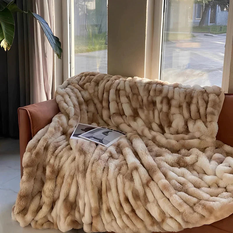 Coperta per divano di lusso leggera, calda coperta imbottita 