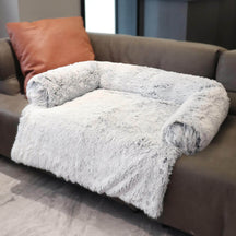 Calming Furniture Protector Dog Bed - Fuzzy Backrest