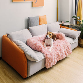 Calming Furniture Protector Dog Bed - Fuzzy Backrest